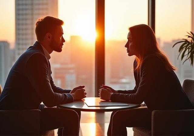 Professional consultation session in a modern office