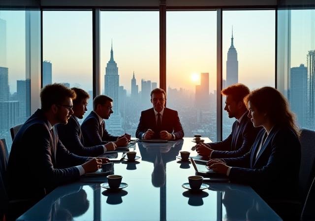 Executive strategy session in a modern office