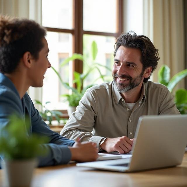 Leader mentoring a diverse team